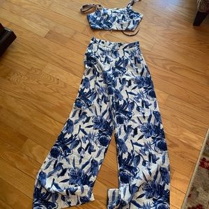 Two piece pants set floral